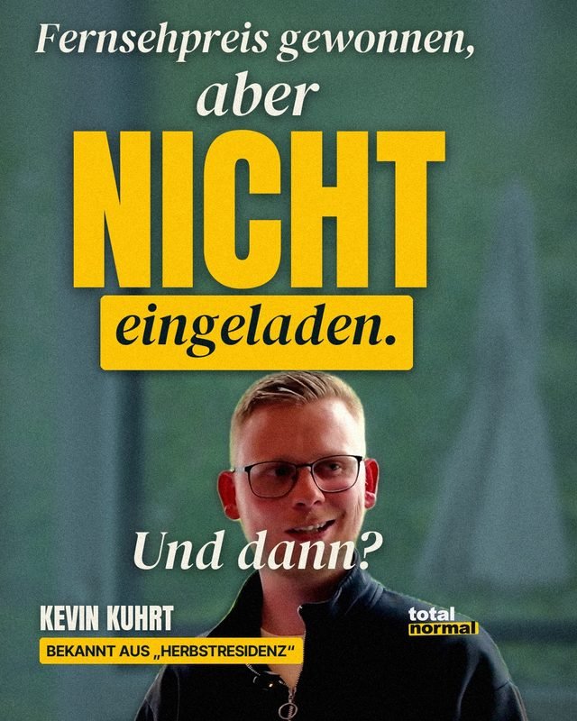 Reel: Kevin Kuhrt hat den Fernsehpreis gewonnen, war aber nicht eingeladen